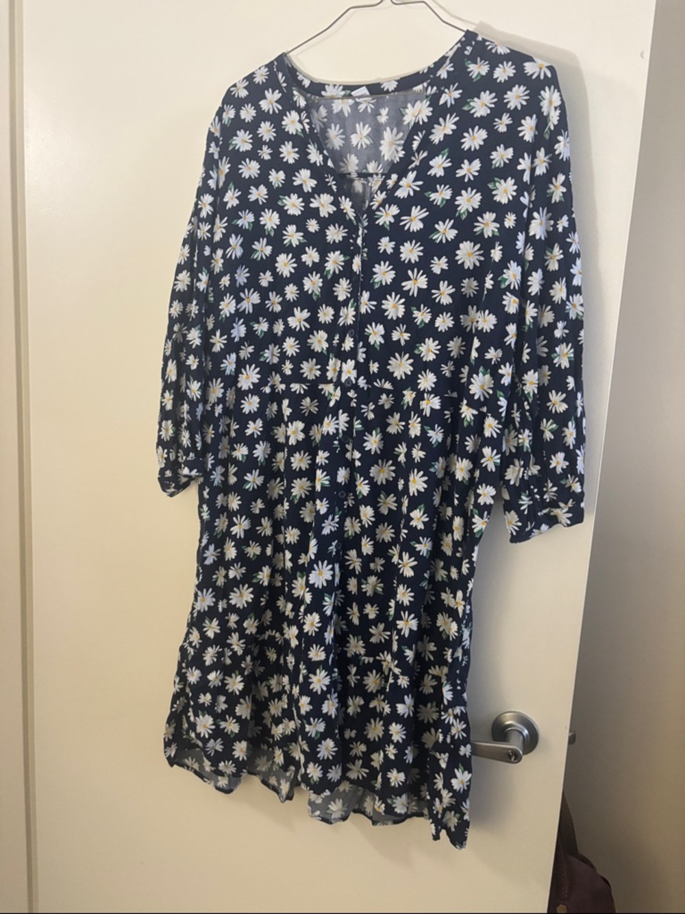 Old Navy Navy Floral Daisy Midi Dress